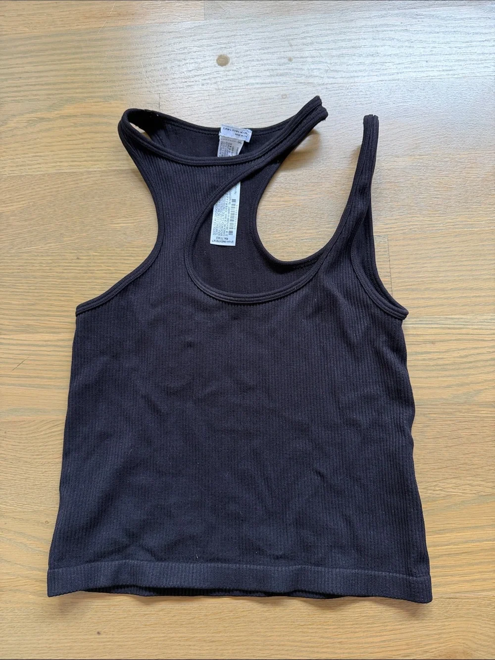 Zara Black Ribbed Racerback Crop Top - Picture 1 of 4